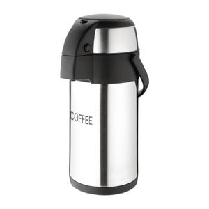 Olympia Coffee Airpot Pump Action Stainless Steel 3l Beverage Dispenser Catering Equipment