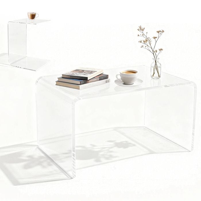 Acrylic Coffee Table Small Clear Acrylic Side Table For Coffee Drink Food Snack