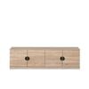 European Cabinetry Fluted Half Moon Black Bucharest TV Unit Natural Oak