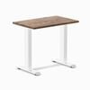 Desky Fixed Height Mini Natural Walnut Hardwood Desk 800 X 500mm White Frame