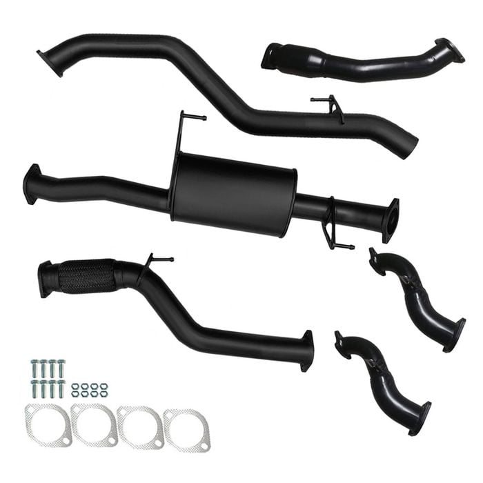 Ignite Exhausts Turbo Back For Holden Rc Colorado 3l 3" Cat & Muffler Black Aluminised Steel