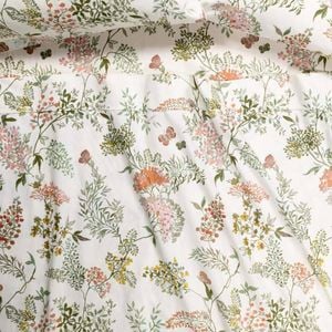 Accessorize Bedroom Collection King Cotton Flannelette Sheet Set Feuilles Floral Print - King Bed