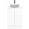 CIBO 600mm White Nordic Full Height Bathroom Vanity With Light Grey / White Countertop Basin