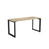 Olg Anvil Single Black Frame New Oak Ravine Top Scallop Office Desk L1500mm X W750mm