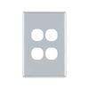 Deta S-Line Polished Chrome 4 Gang Switch Cover Plate