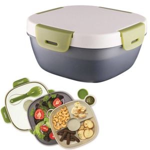 Avanti Food 2 Go Salad Pod With Ice Pack 1.2l 4-compartment Tray Plastic No Bpa