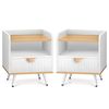ALFORDSON Set of 2 Bedside Table Wood and White