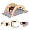 Advwin 5-in-1 Kids Climbing Arch Climber Rocker Toddler Learning Toys Playset Oak