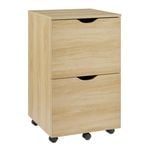 Belle Mobile Pedestal Filing Storage 2 drawers Oak