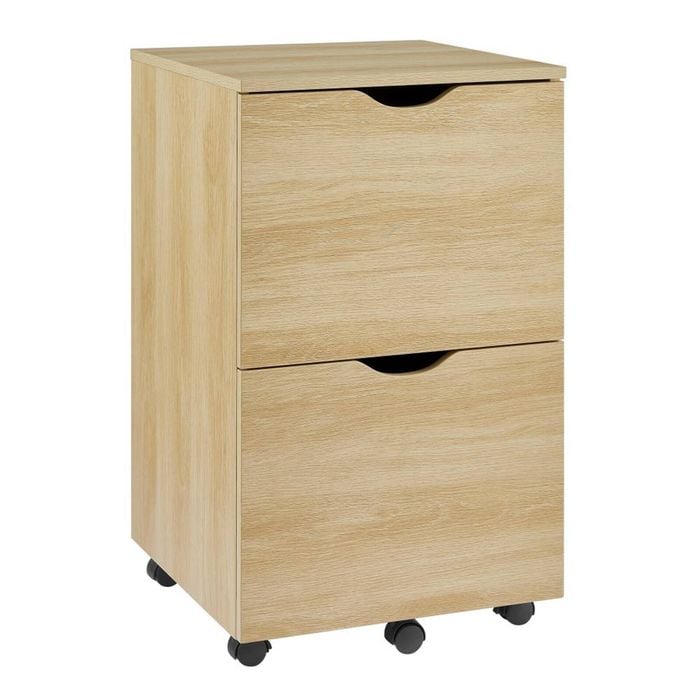 Belle Mobile Pedestal Filing Storage 2 drawers Oak