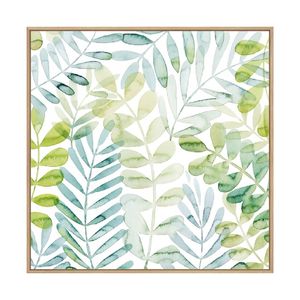 Artey | Dancing Palms I - Framed Canvas - Natural Frame - 120 x 120cm