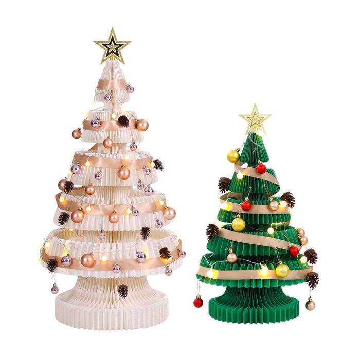 Jingle Jollys 2pcs 62 & 114cm Christmas Tree Decorations Set White & Green