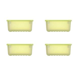 2x 2pc LocknLock Fresh Block 1.5L Food Storage Container Set 20.6x14.6cm Green