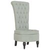 vidaXL High Back Chair Sofa Chair Side Chair Light Grey Velvet Button Design