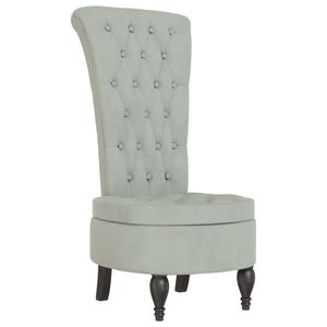vidaXL High Back Chair Sofa Chair Side Chair Light Grey Velvet Button Design