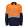 Hard Yakka Orange/Navy Core Hi Vis Taped Long Sleeve Shirt - Size 3XL
