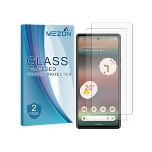 2 Pack MEZON Google Pixel 6a (6.1") Clear Tempered Glass Screen Protectors