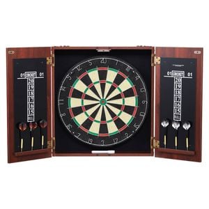 Vevor Dartboard and Cabinet Set Black Official Size Complete Accessory Steel Tip Dart