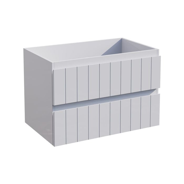 Stein 750 x 450 x 500mm White Select V-Groove Wall Hung Vanity - Cabinet Only