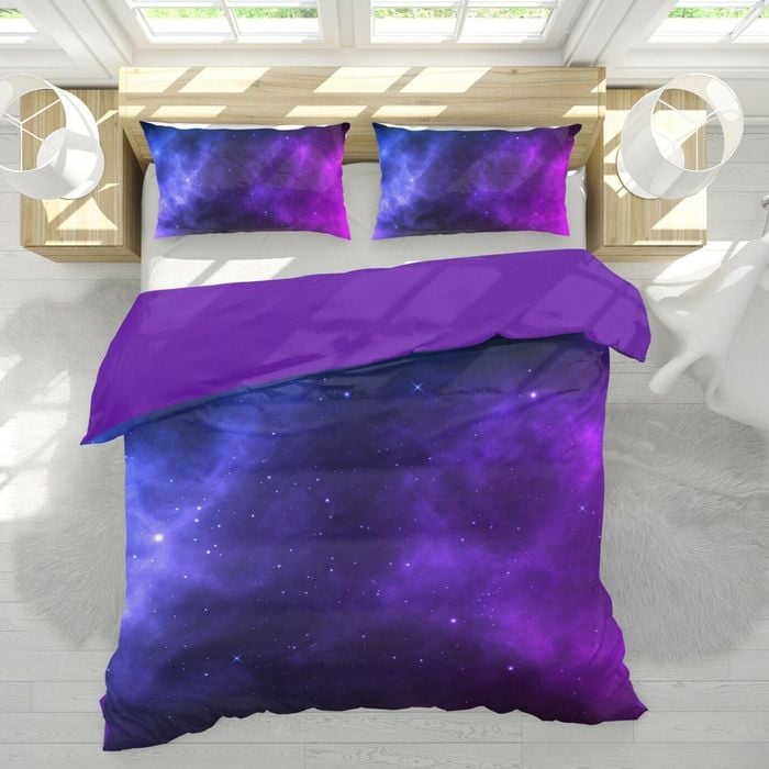 3D Purple Starry Sky 332 Bed Pillowcases Quilt King Single Size