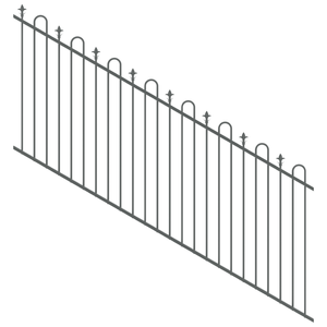 ProtectorAl 1201-2400W x 1200H Monument Loop & Spear Top Pool Fence Panel Raked 16-30º