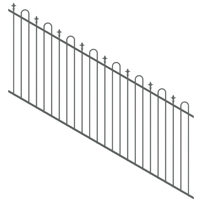 ProtectorAl 1201-2400W x 1200H Monument Loop & Spear Top Pool Fence Panel Raked 16-30º