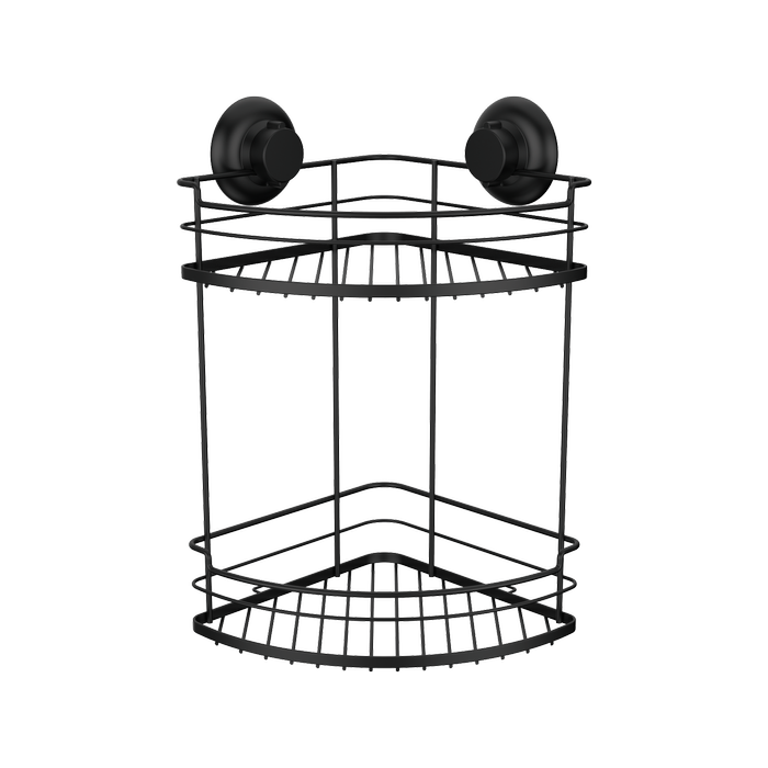 Naleon Black Suction Works 2 Tier Corner Basket