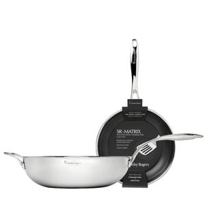 New Stanley Rogers 2pc Matrix 26cm Frypan + 32cm Wok Non-stick Suits Induction