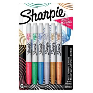 Sharpie Assorted Metallic Fine Point Permanent Markers - 6 Pack