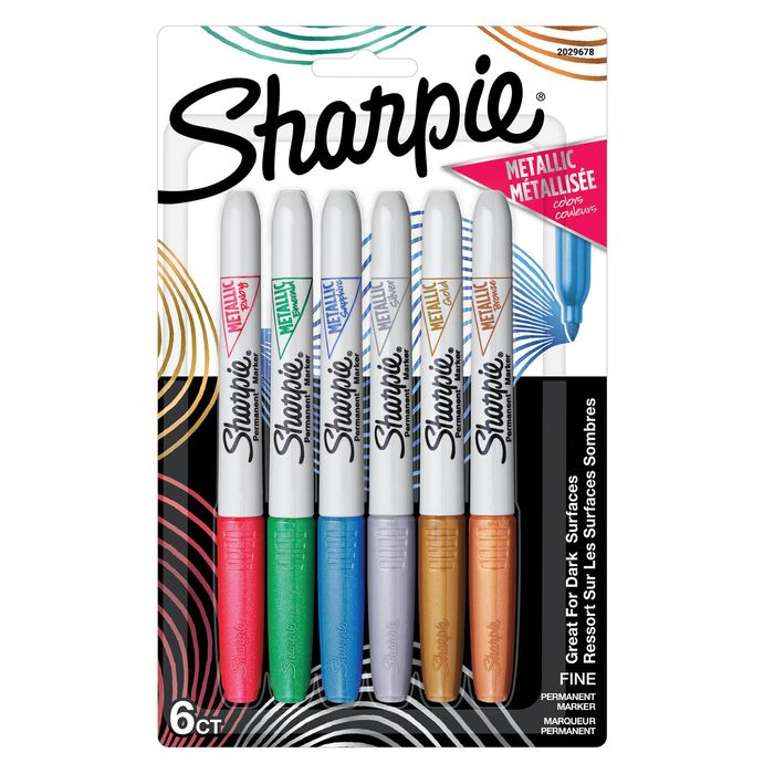 Sharpie Assorted Metallic Fine Point Permanent Markers - 6 Pack