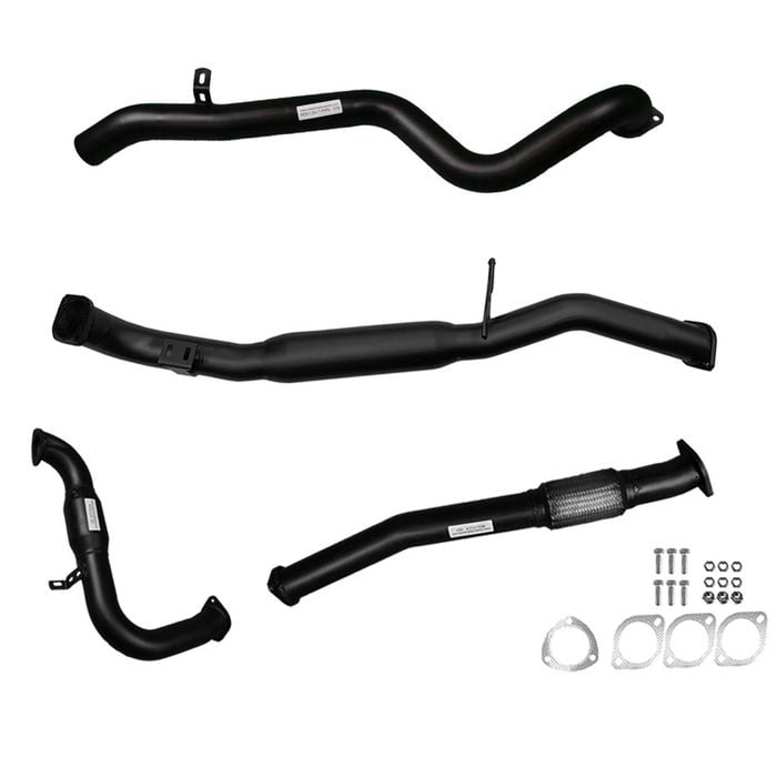 Ignite Exhausts Turbo Back For Nissan Gu Patrol 3l Leaf Spring Ute 3" Cat & Hotdog Black Aluminised Steel