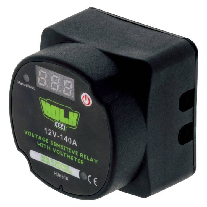 Hulk Dual Battery LED Display VSR & Vehicle Voltmeter 12V Black