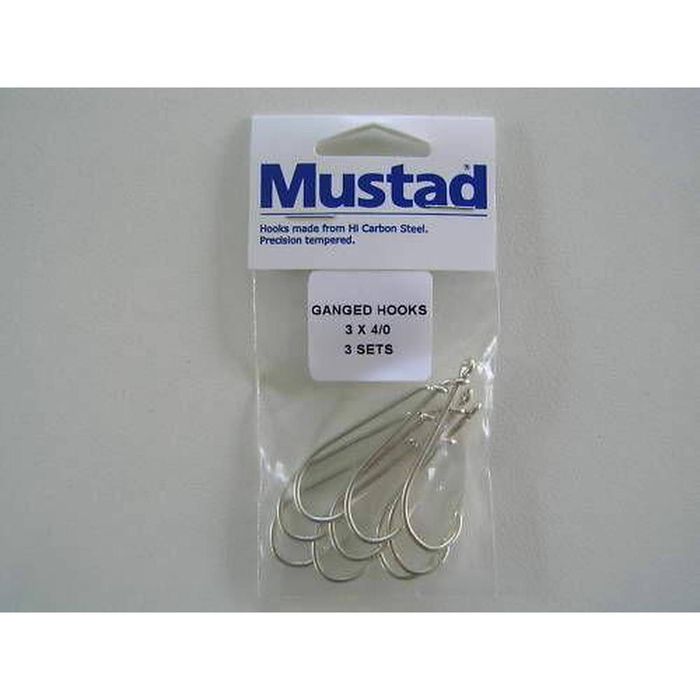 Mustad PreRigged Ganged Fishing Hook 3 Sets 2/0