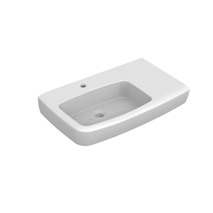 Johnson Suisse Lucca 750mm x 470mm White Right Hand Shelf Basin 1 Taphole With Bottle Trap