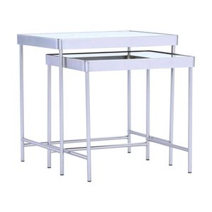 Modern Furniture CAMEO Nest of 2 Tables 48x36cm - Mirror