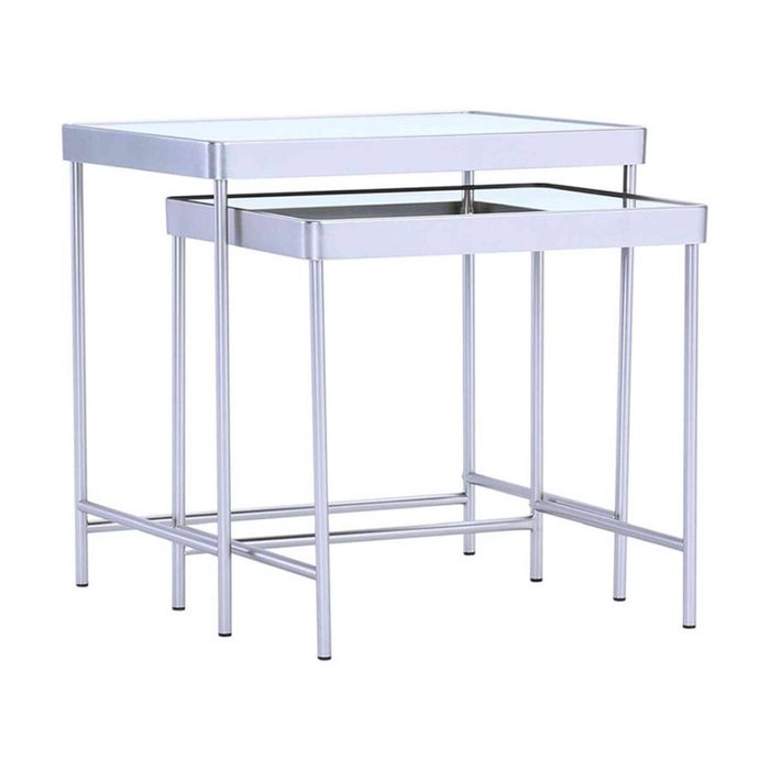 Modern Furniture CAMEO Nest of 2 Tables 48x36cm - Mirror