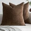 Gioia Casa 2-Pack Chenille Waffle Cushion Covers 45cm x 45cm - Brown