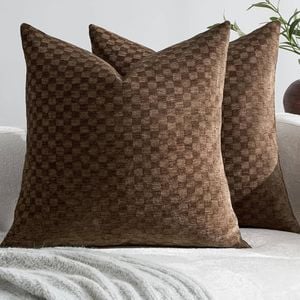 Gioia Casa 2-Pack Chenille Waffle Cushion Covers 45cm x 45cm - Brown