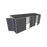 Build-a-Shed 1.5 x 5.2 x 2m Hinged Door Tunnel Shed with 2 Hinged Side Doors - Grey