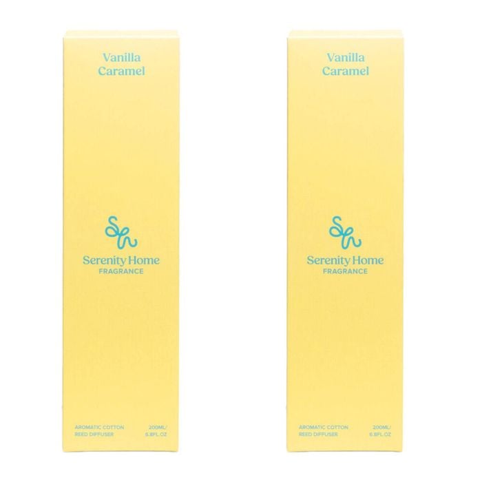 2PK Serenity Vanilla Caramel Scent Home Fragrance Reed Diffuser Bottle 200mL