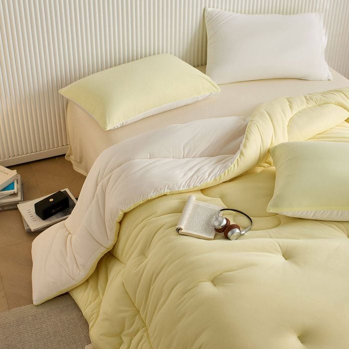 CottonMore Thick Warm Bear Shape Winter Reversible Blanket Quilt Comforter 200x230cm Yellow
