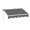 Instahut Retractable Folding Arm Awning Manual Sunshade 2Mx1.5M Grey