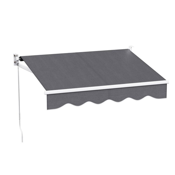 Instahut Retractable Folding Arm Awning Manual Sunshade 2Mx1.5M Grey
