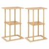Costway 2pc Side Table Compact Bamboo Shelves Corner Coffee Rectangular