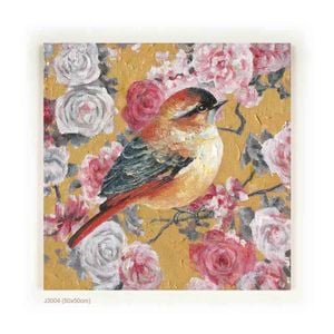 P&P Bird Canvas Print - Elegant Modern Wall Art for Living Room, Bedroom & Office Decor 50x50cm