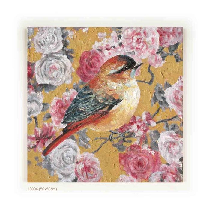 P&P Bird Canvas Print - Elegant Modern Wall Art for Living Room, Bedroom & Office Decor 50x50cm