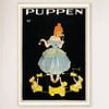 Galrie Charming Vintage Puppen Dolls Advertising Poster for Home Decor, Wood Frame, A4 21 x 30cm (8 x 12inch)