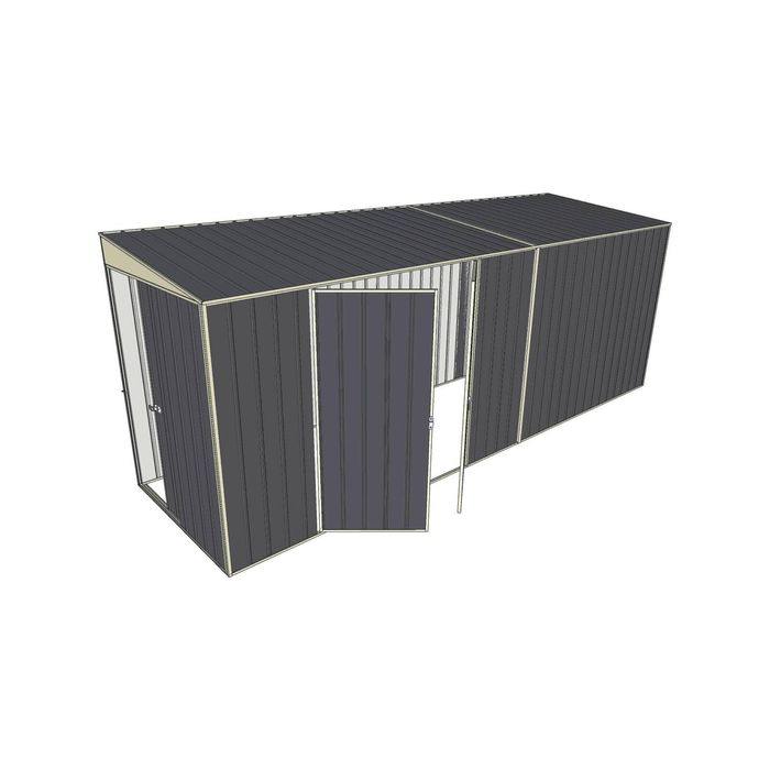 Build-a-Shed 1.5 x 5.2 x 2m Double Hinged Side Door Skillion Shed - Grey