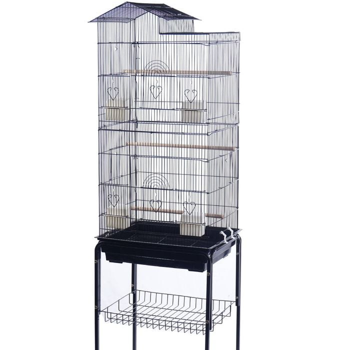 Yes4pets 158cm Large Bird Cage Pet Parrot Aviary Budgie Perch Rolling Stand Castor Wheel