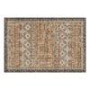 P&P Brown Green Vintage Washable Area Rug 6x9 Soft Non Slip Floor Carpet
